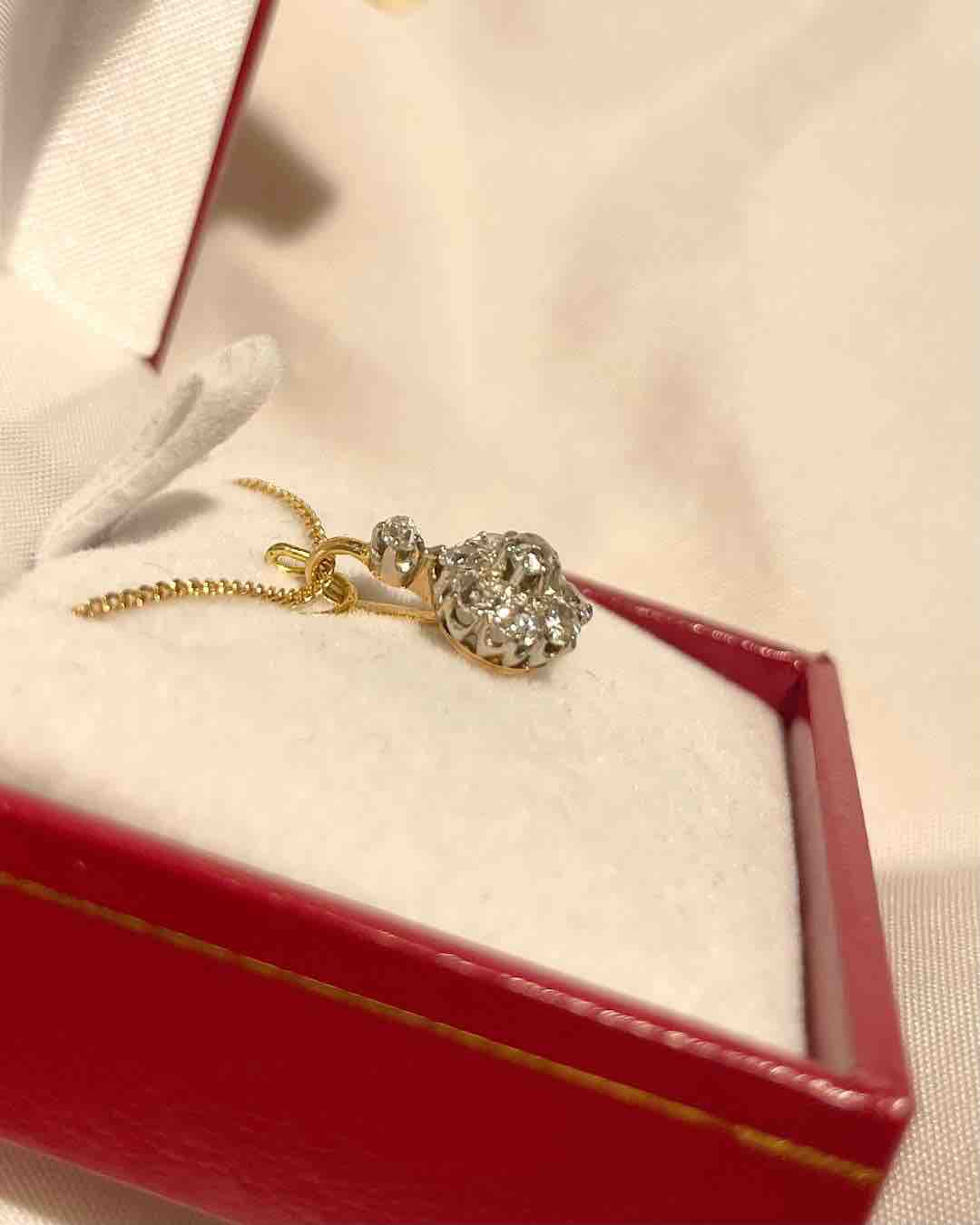 Pendentif Vintage Marguerite Diamants 0.63 carat &quot;Emme&quot;