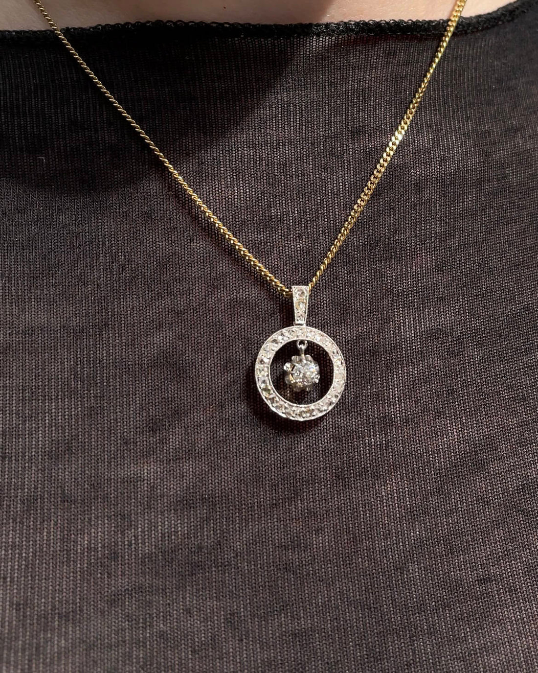Pendentif Vintage Art-Déco 28 Diamants &quot;Rosalie&quot;