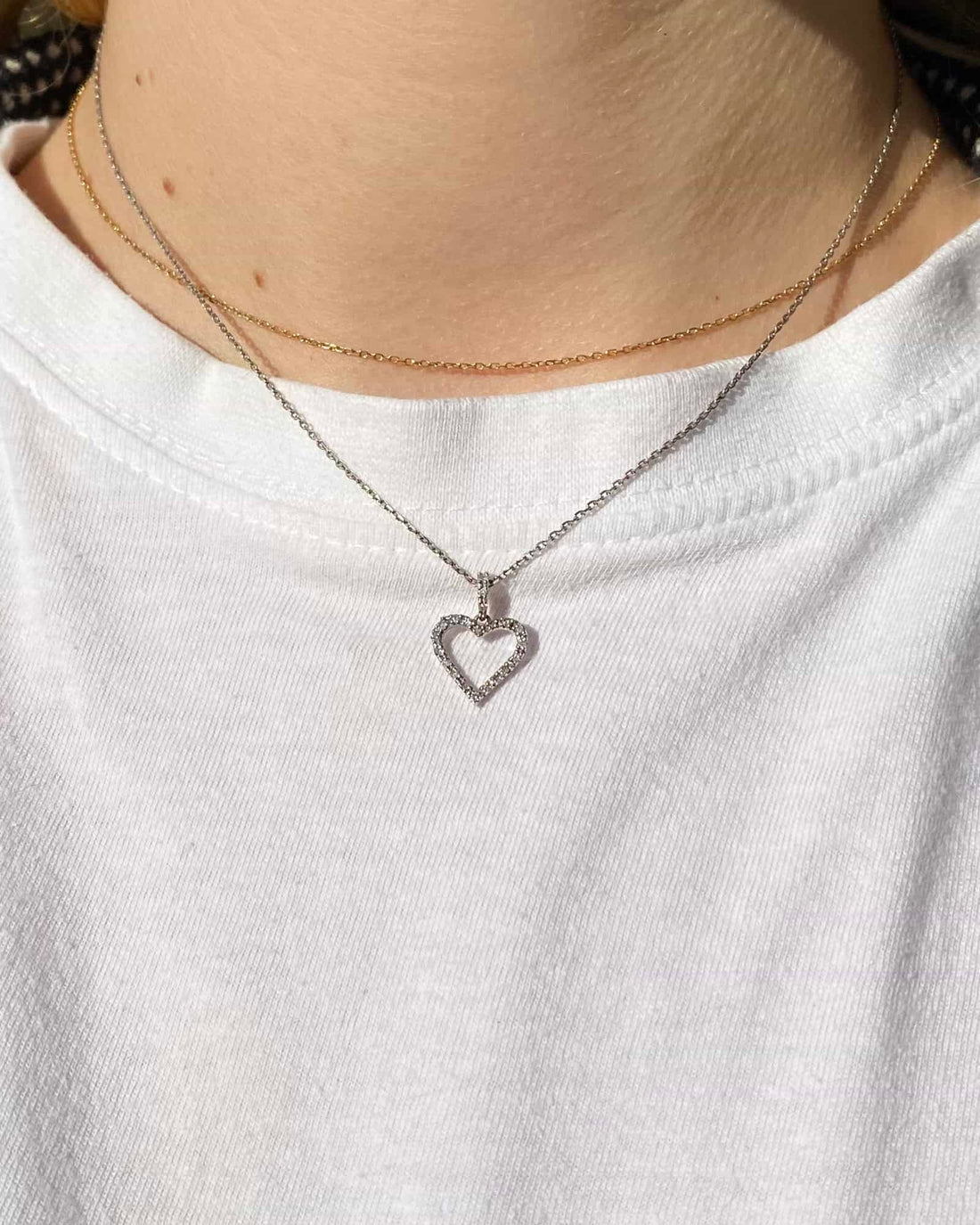 Pendentif coeur Diamants vintage &quot;Cora&quot;