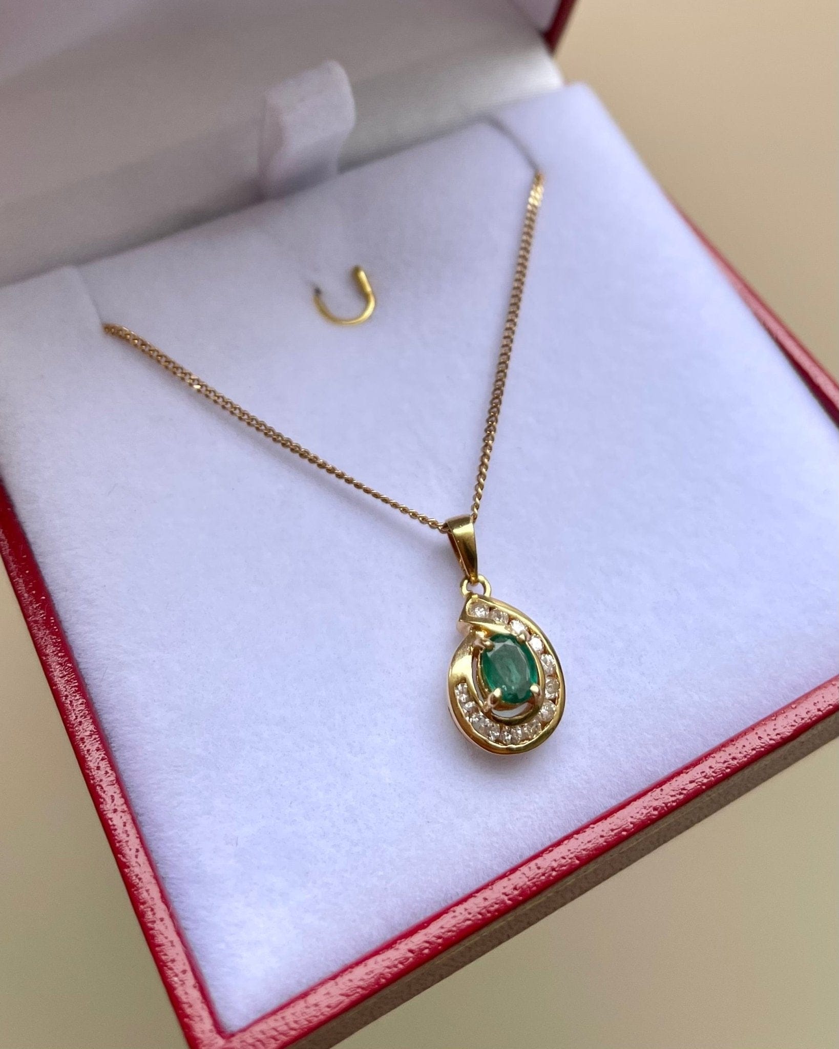 Pendentif Emeraude 0.35 carat &amp; Diamants "Pypa" - Elliade Paris