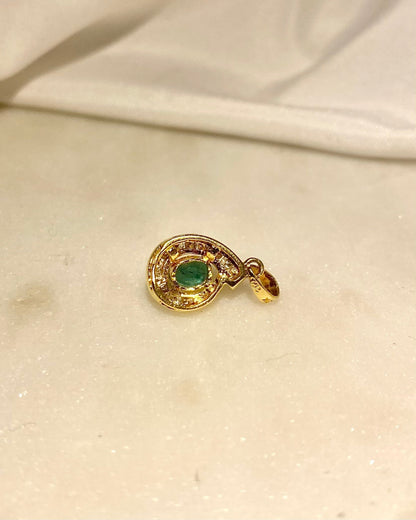 Pendentif Emeraude 0.35 carat &amp; Diamants &quot;Pypa&quot; - Elliade Paris