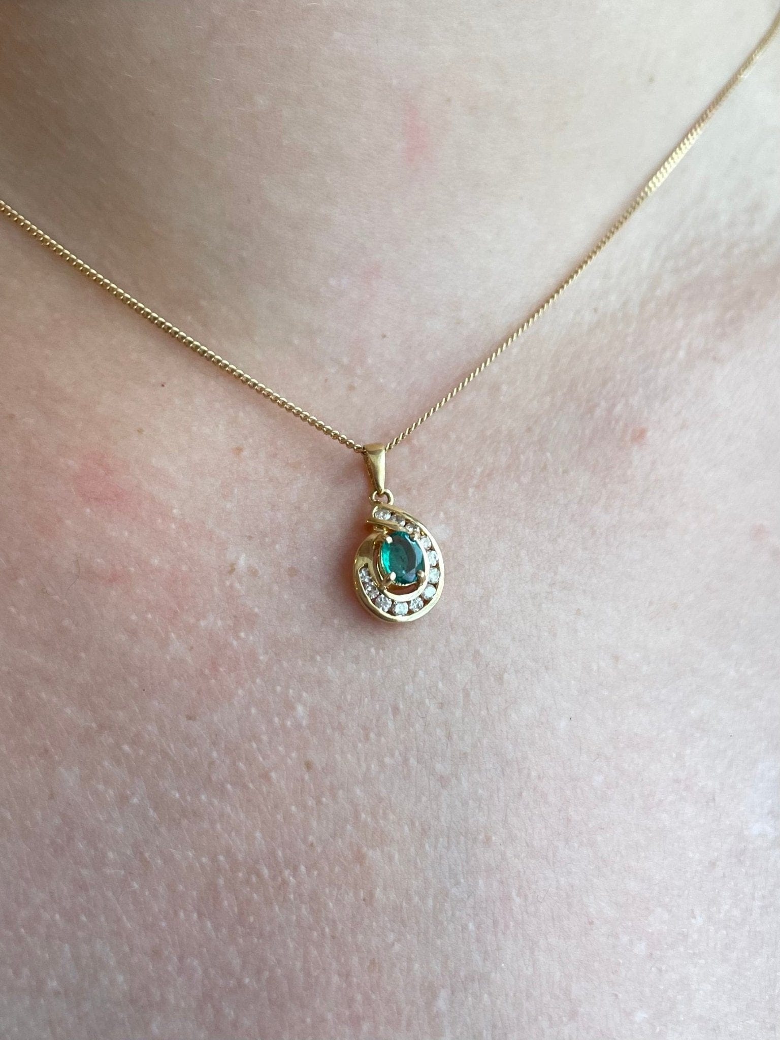 Pendentif Emeraude 0.35 carat &amp; Diamants "Pypa" - Elliade Paris