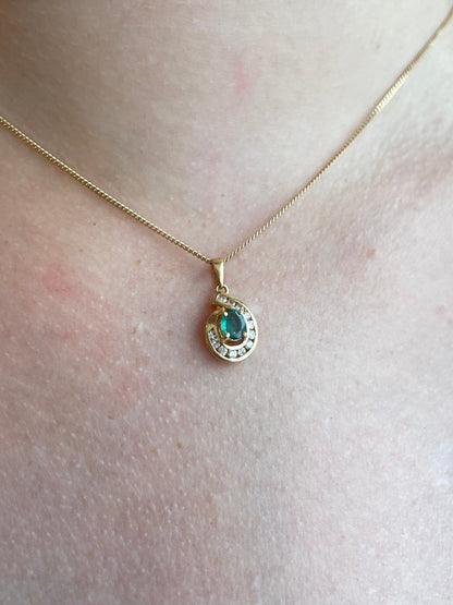 Pendentif Emeraude 0.35 carat &amp; Diamants &quot;Pypa&quot; - Elliade Paris
