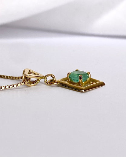 Pendentif Émeraude 0.45 carat &amp; Diamant "Isabella" - Elliade Paris