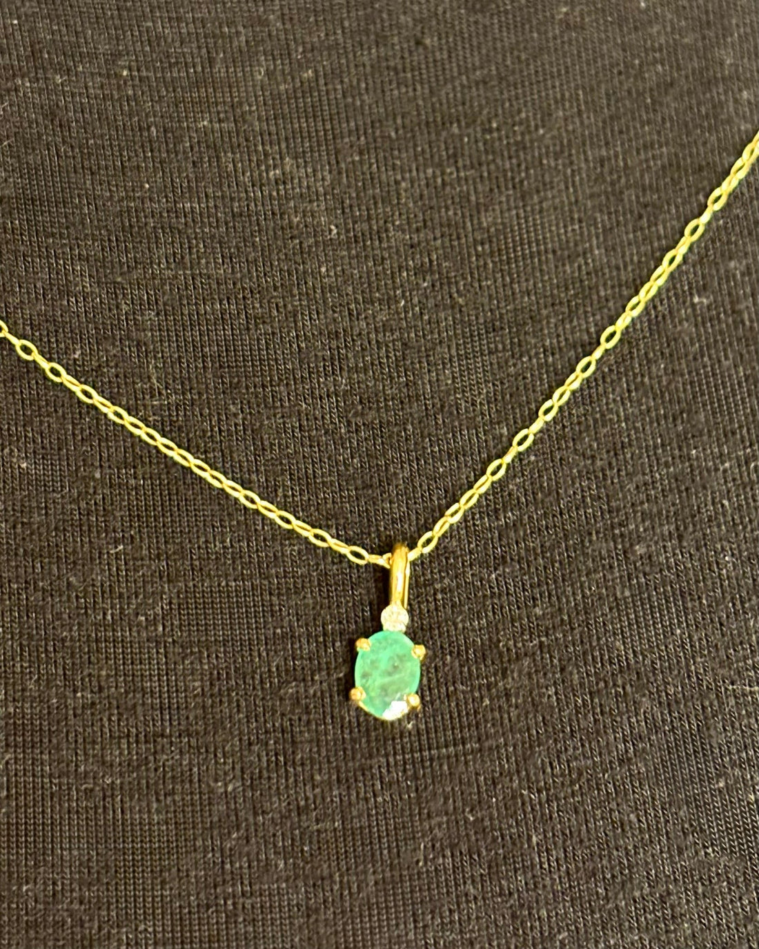 Pendentif Émeraude 0.50 carat &amp; Diamant "Mahaut" - Elliade Paris