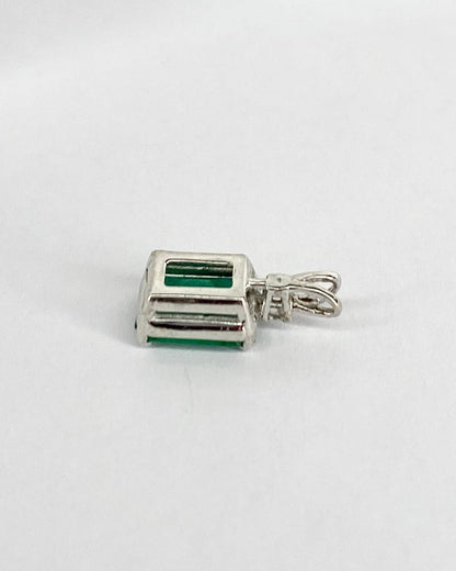 Pendentif Émeraude 0.60 carat &amp; Diamant &quot;Clarine&quot; - Elliade Paris