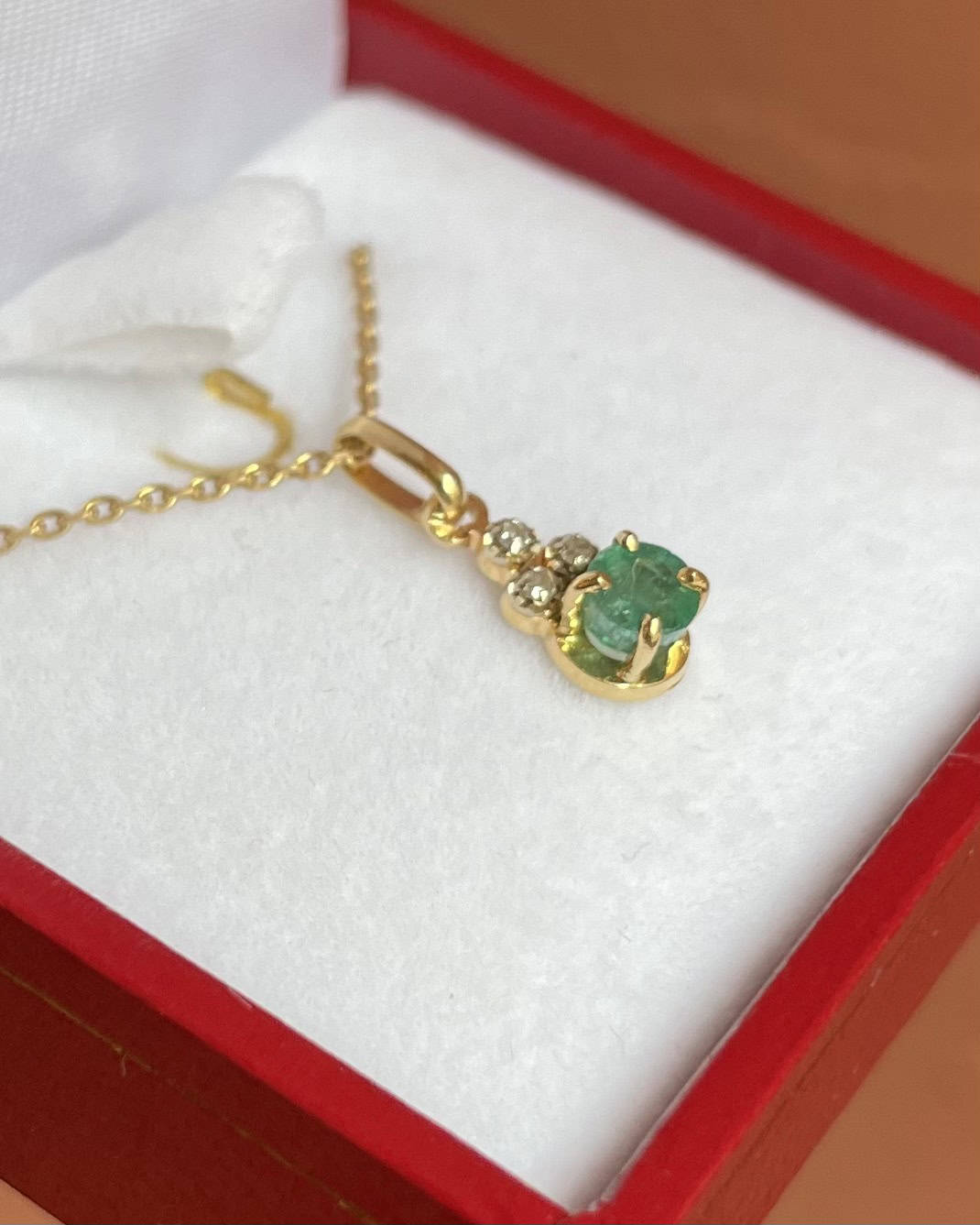 Pendentif Émeraude &amp; Diamants "Aliéna" - Elliade Paris
