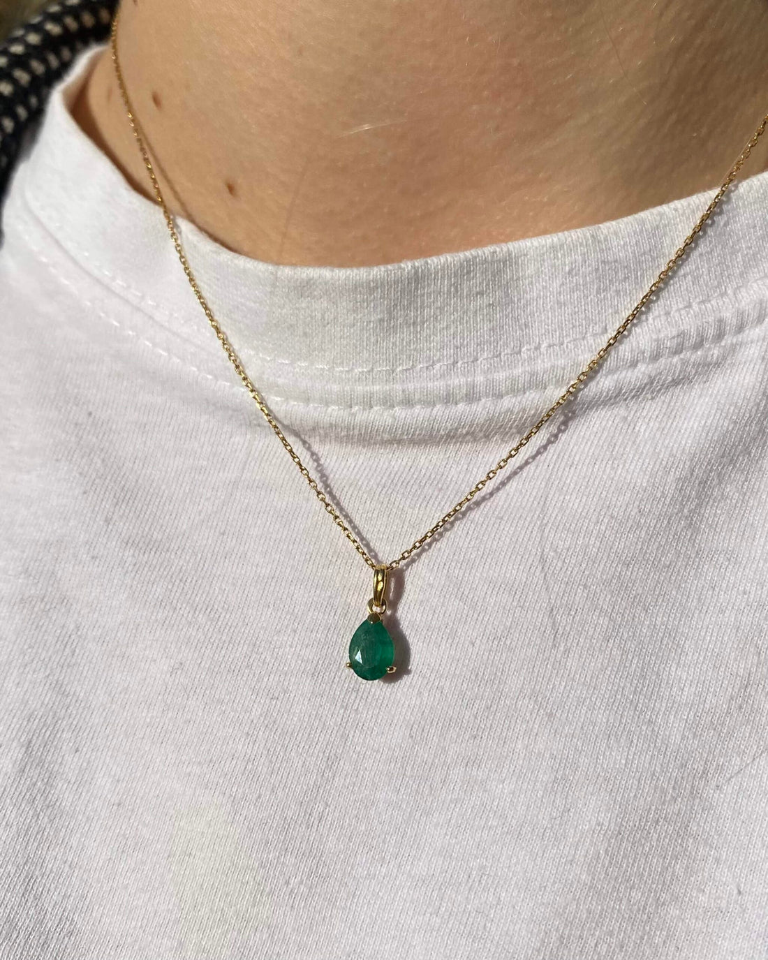 Pendentif Émeraude Vintage &quot;Elia&quot;