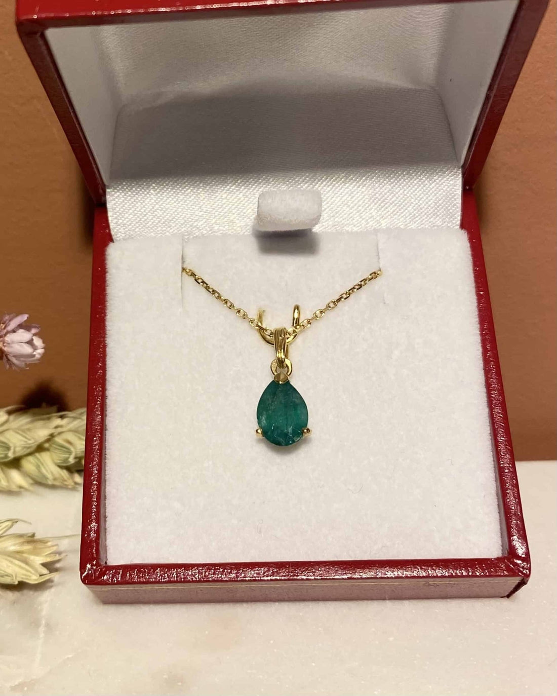 Pendentif Émeraude Vintage &quot;Elia&quot; - Elliade Paris