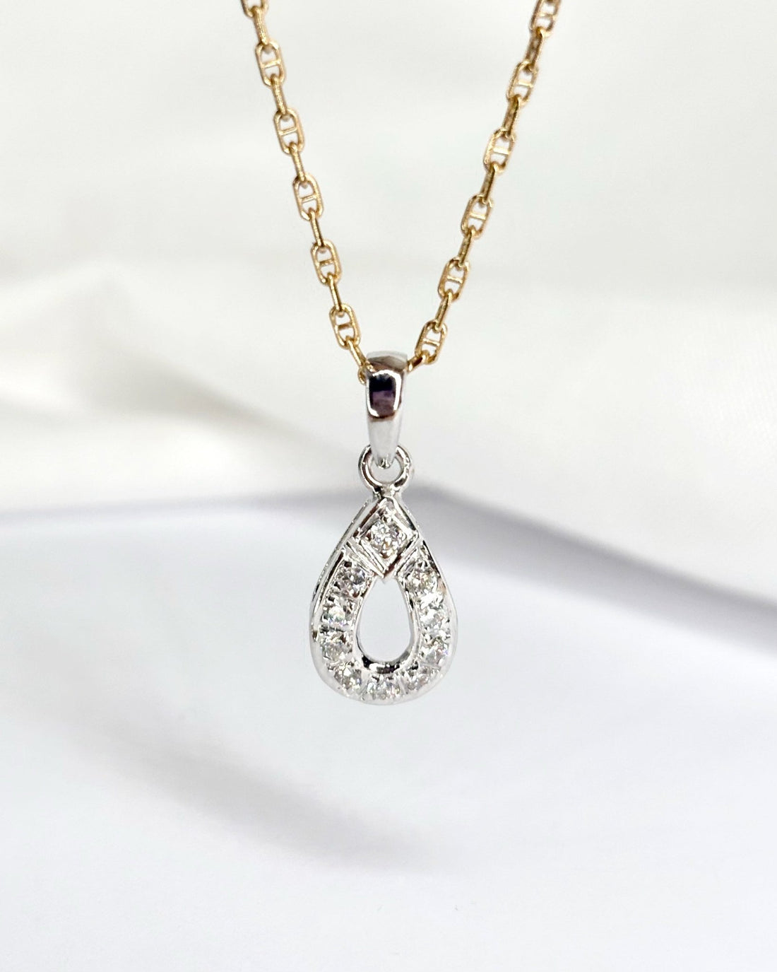 Pendentif Goutte 10 Diamants &quot;Azéa&quot; - Elliade Paris