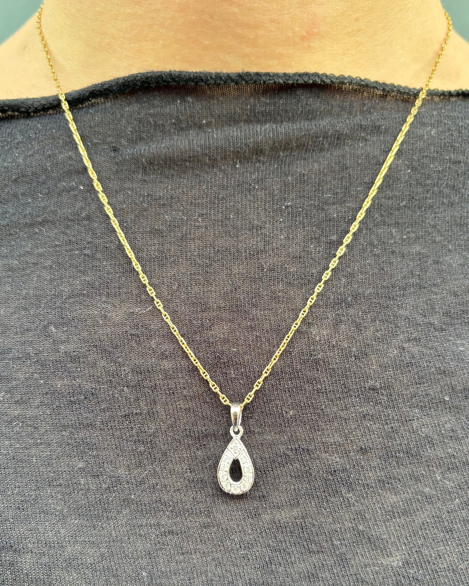 Pendentif Goutte 10 Diamants "Azéa" - Elliade Paris