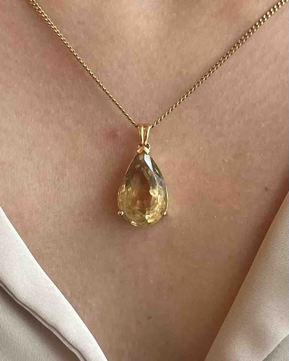 Pendentif Goutte Citrine "Samantha" - Elliade Paris