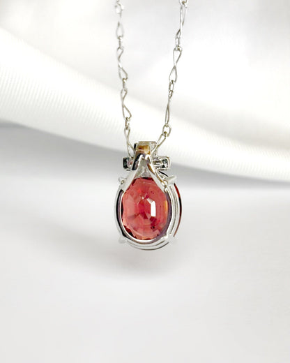 Pendentif Grenat 2.88 carats &amp; Diamants Baguette "Paula" - Elliade Paris