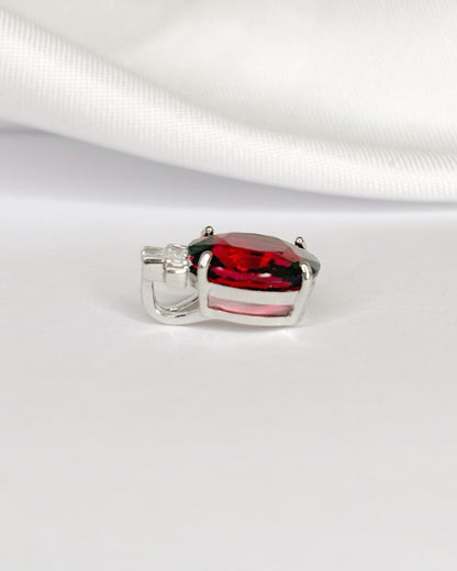 Pendentif Grenat 2.88 carats &amp; Diamants Baguette "Paula" - Elliade Paris