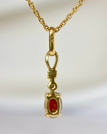 Pendentif Grenat Almandin 0.60 carat &amp; Diamant "Baptiste" - Elliade Paris