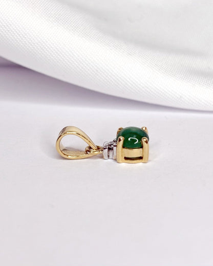 Pendentif Jade 0.45 carat &amp; Diamant "Nadia" - Elliade Paris