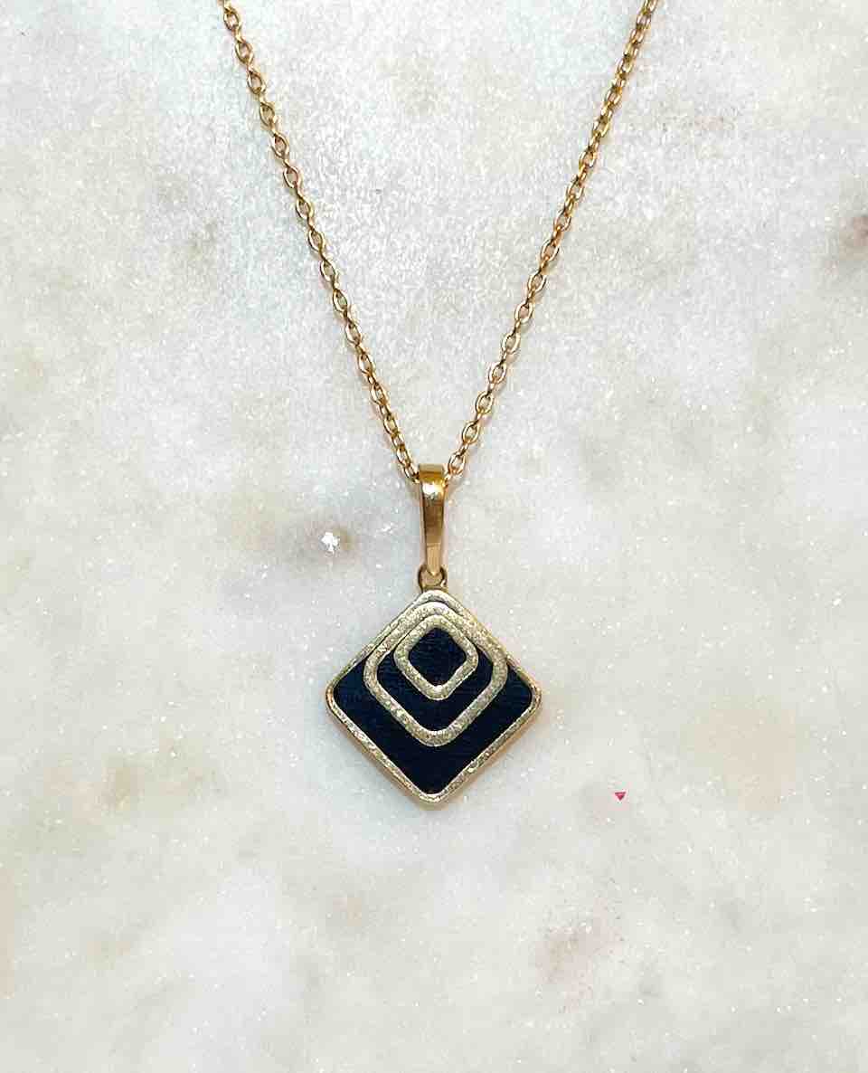 Pendentif Ebène et Or &quot;Oden&quot;