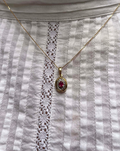 Pendentif Style Art-Déco Rubis 0.15 carat &quot;Sixtine&quot;