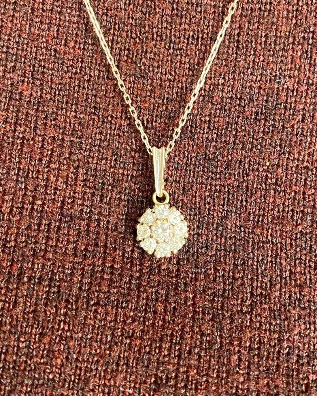 Pendentif Marguerite Diamants 0.34 carat "Michaela" - Elliade Paris