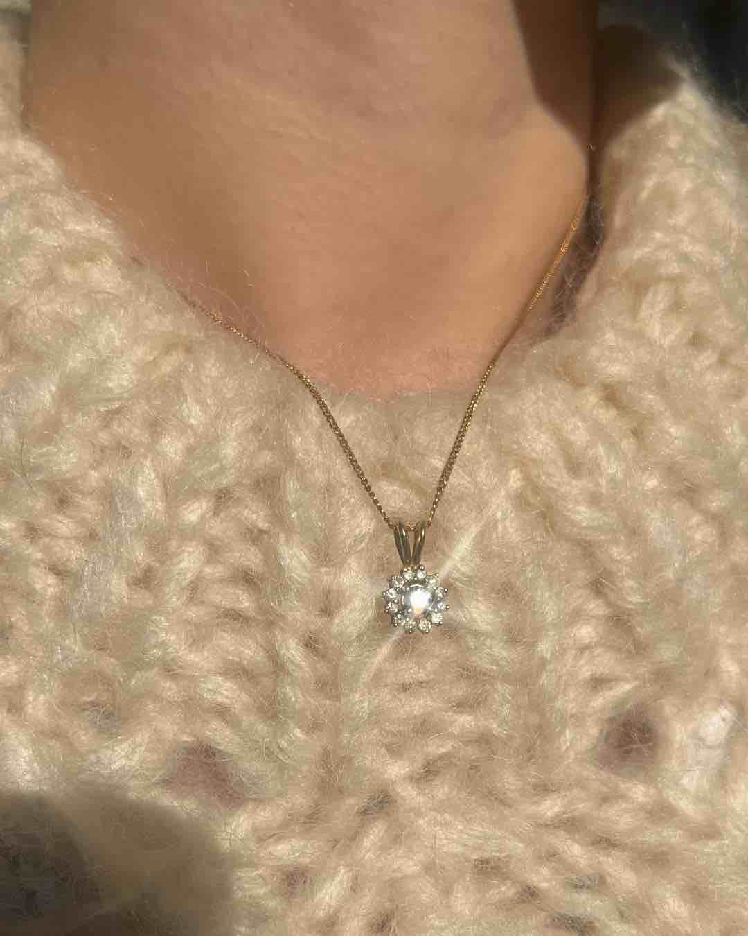 Pendentif Marguerite Diamants "Pia" - Elliade Paris
