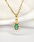 Pendentif Marguerite Émeraude 0.49 carat & Diamants 0.20 carat "Sophie" - Elliade Paris