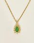 Pendentif Marguerite Émeraude 0.50 carat & 11 Diamants "Leya" - Elliade Paris