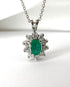 Pendentif Marguerite Émeraude 0.50 carat & Diamants 0.40 carat "Wendy" - Elliade Paris