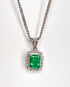 Pendentif Marguerite Émeraude 0.92 carat & Diamants 0.23 carat "Cassie" - Elliade Paris