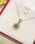 Pendentif Marguerite Émeraude & Diamants "Mila" - Elliade Paris