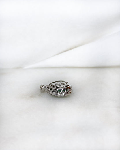 Pendentif Marguerite Emeraudes 1.14 carat &amp; Diamants &quot;Solènea&quot; - Elliade Paris
