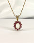 Pendentif Marguerite Opale & Rubis "Éléonore" - Elliade Paris