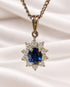 Pendentif Marguerite Saphir 0.60 carat & Diamants 0.27 carat "Lucien" - Elliade Paris