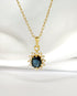 Pendentif Marguerite Saphir 0.70 carat & Diamants "Danielle" - Elliade Paris