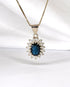 Pendentif Marguerite Saphir 1.65 carat & Diamants 0.35 carat "Aby" - Elliade Paris