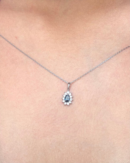 Pendentif Marguerite Saphir &amp; Diamants "Anita" - Elliade Paris