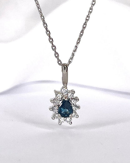 Pendentif Marguerite Saphir &amp; Diamants "Anita" - Elliade Paris