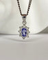 Pendentif Marguerite Tanzanite & 8 Diamants "Léonie" - Elliade Paris