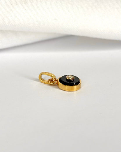 Pendentif Onyx &amp; Diamant "Rita" - Elliade Paris