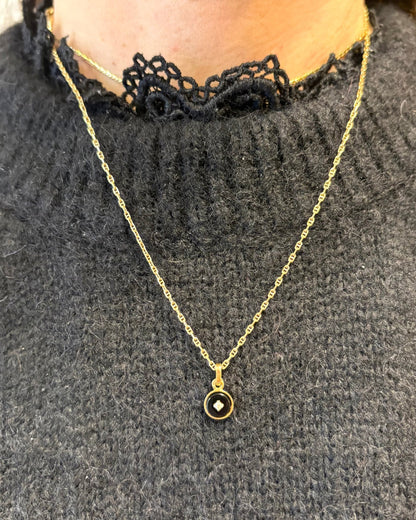 Pendentif Onyx &amp; Diamant "Rita" - Elliade Paris