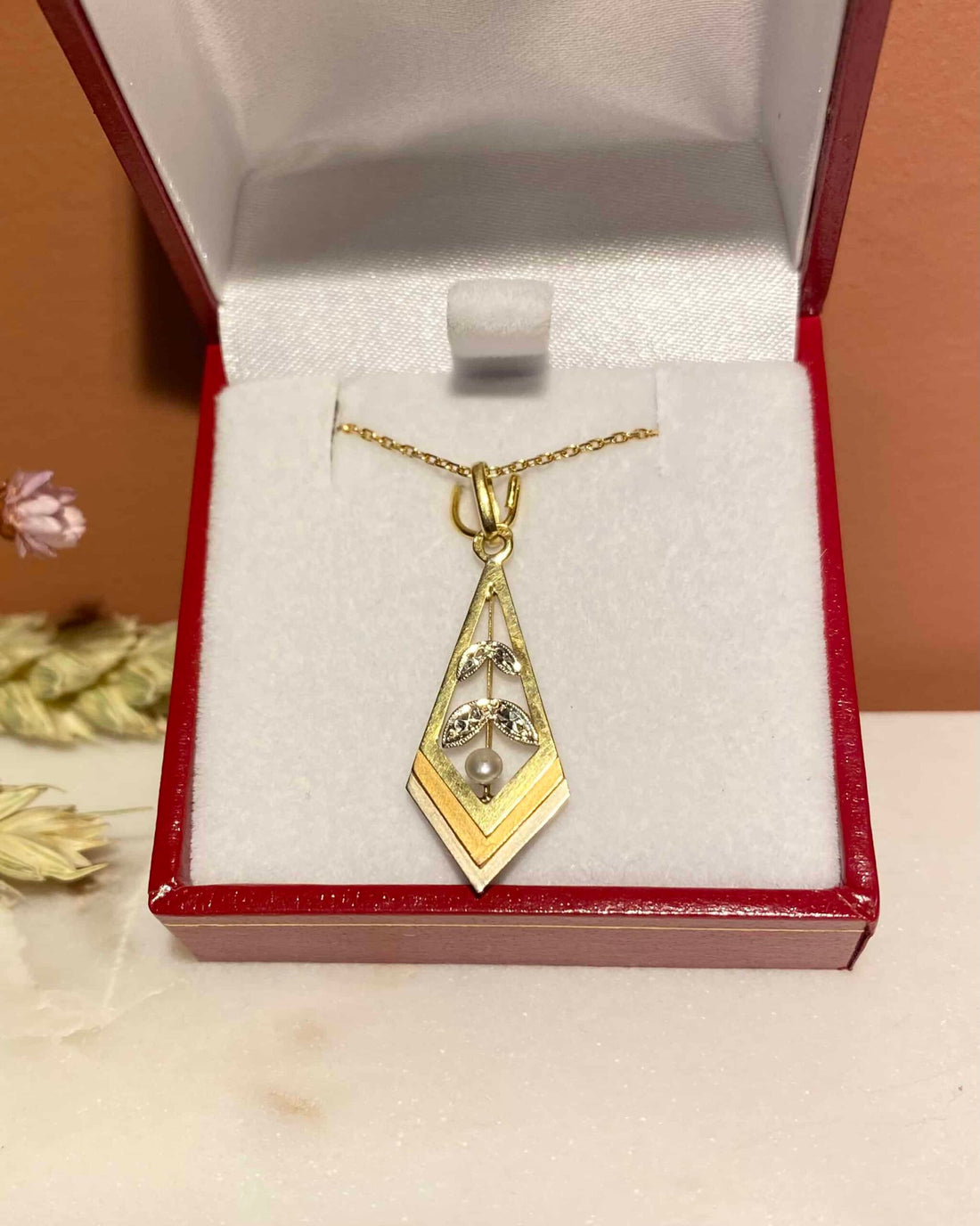 Pendentif Art Nouveau Perle &quot;Nour&quot;
