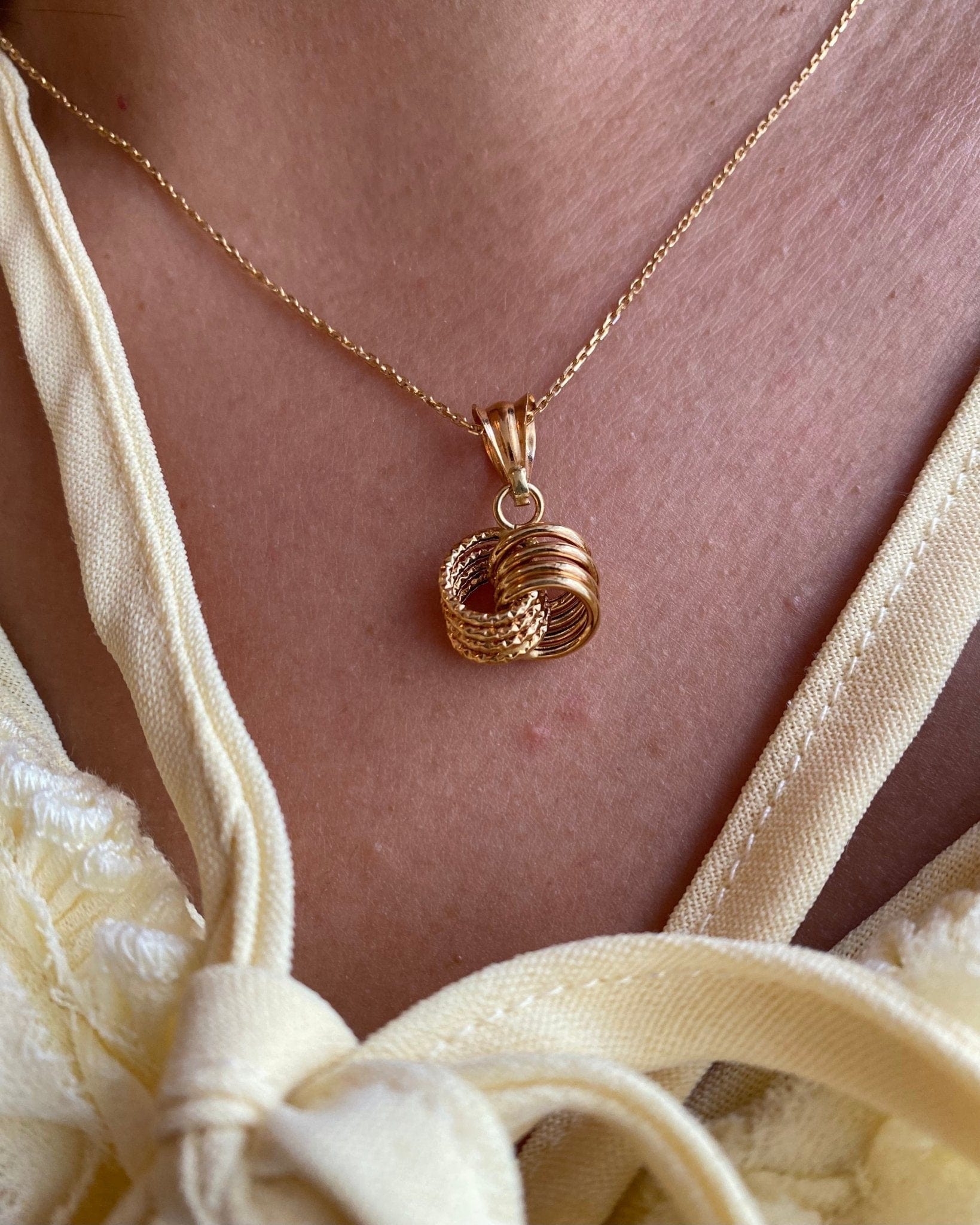 Pendentif Or Jaune 18 carats Anneaux "Appoline" - Elliade Paris