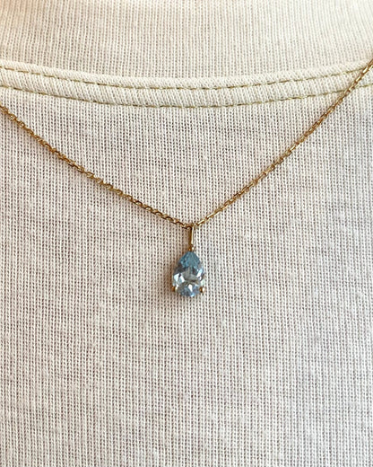 Pendentif Poire Aigue - Marine 0.55 carat &quot;Cheyanne&quot; - Elliade Paris