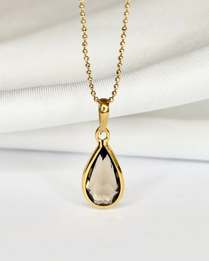 Pendentif Poire Quartz Fumé 1.82 carat "Mia" - Elliade Paris