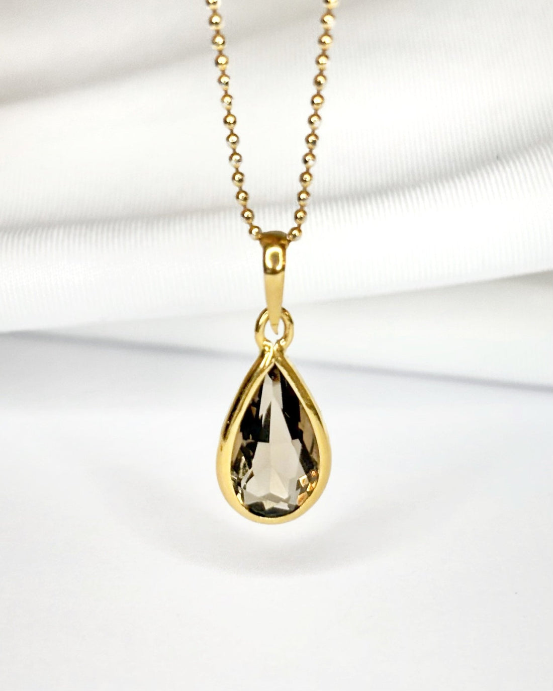 Pendentif Poire Quartz Fumé 1.82 carat "Mia" - Elliade Paris
