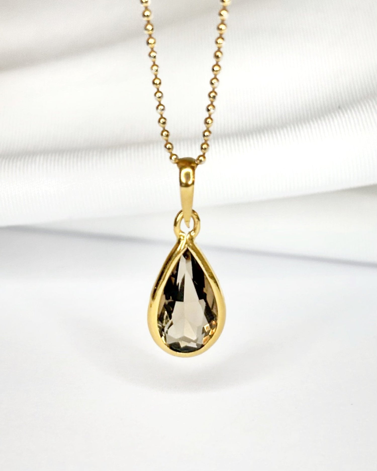 Pendentif Poire Quartz Fumé 1.82 carat "Mia" - Elliade Paris