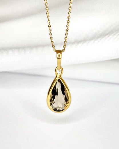 Pendentif Poire Quartz Fumé 1.82 carat "Mia" - Elliade Paris