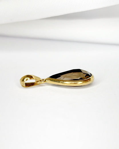 Pendentif Poire Quartz Fumé 1.82 carat "Mia" - Elliade Paris