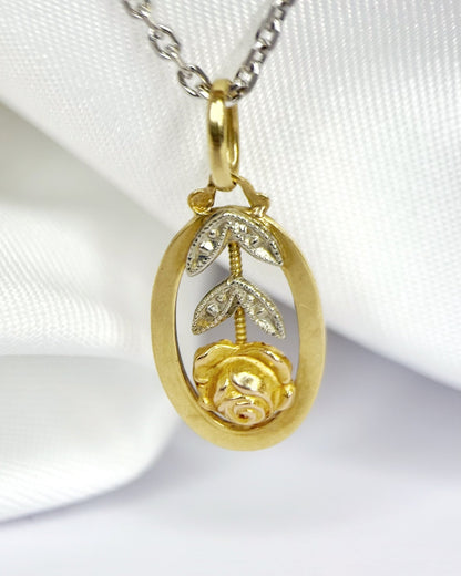 Pendentif romantique deux Ors "Flore" - Elliade Paris