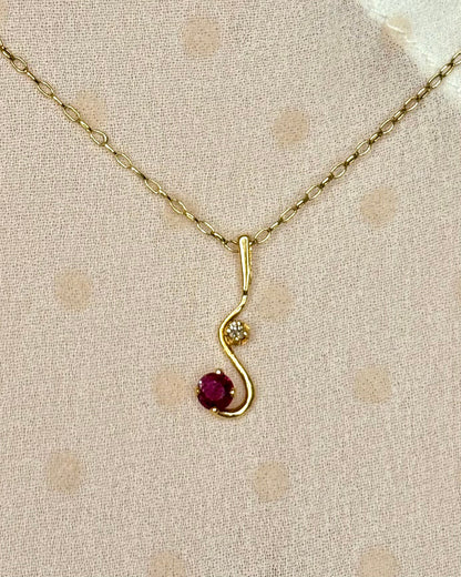 Pendentif Rubis 0.25 carat &amp; Diamant "Evelina" - Elliade Paris