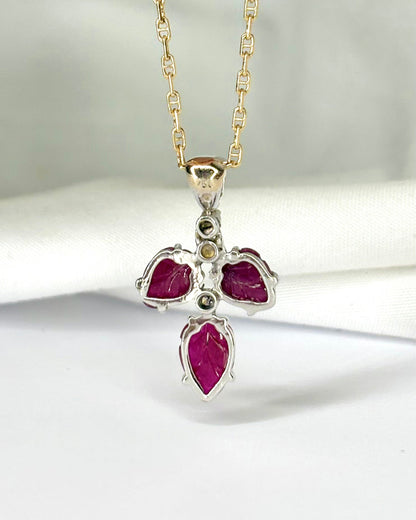 Pendentif Rubis 2.80 carats &amp; Diamants "Tanina" - Elliade Paris